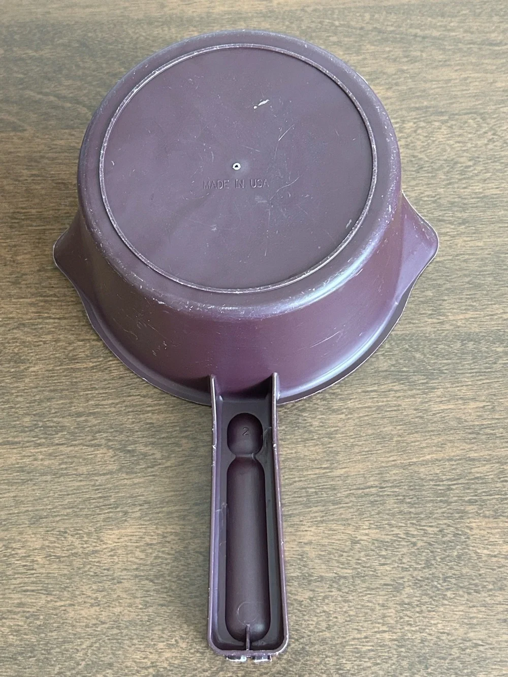 PAMPERED CHEF BROWN 1 QT MICRO-COOKER STEAMER WITH HANDLE & STRAINER LID ~ USA